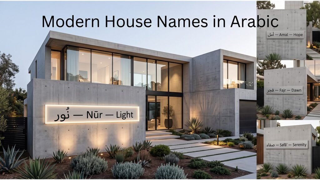 Modern House Names in Arabic
