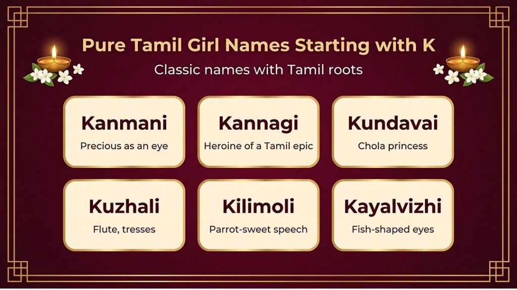Pure Tamil Girl Names Starting with K