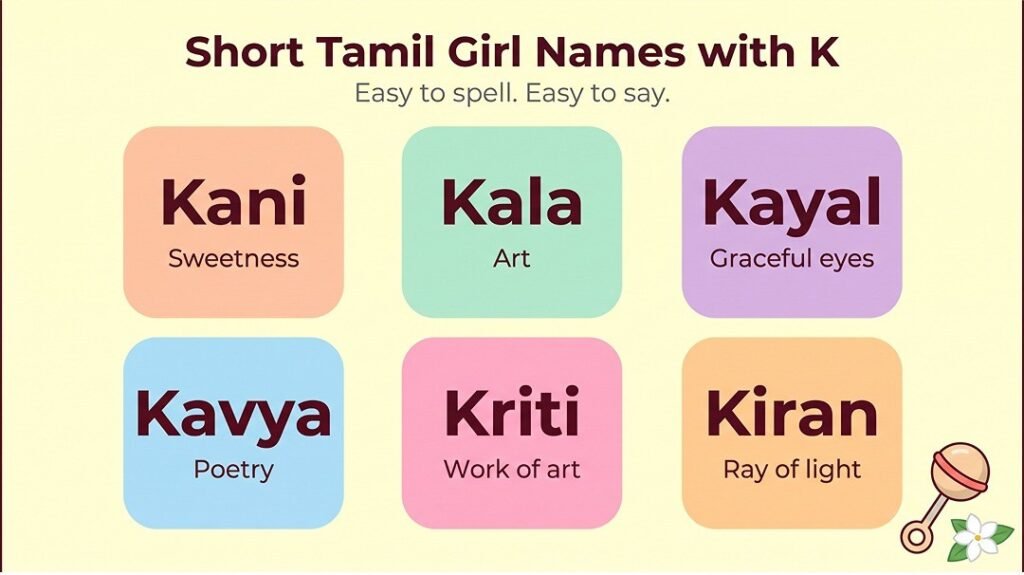 Stylish Tamil Girl Baby Names Starting with K